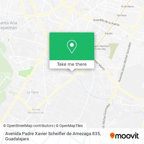 Mapa de Avenida Padre Xavier Scheifler de Amezaga 835