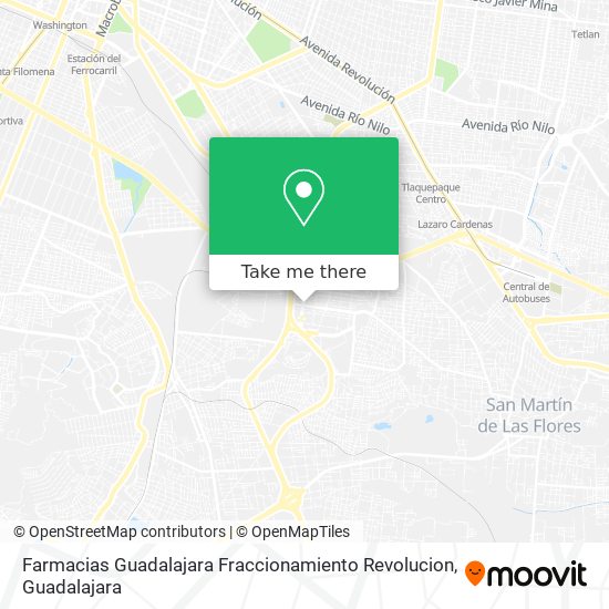 Farmacias Guadalajara Fraccionamiento Revolucion map