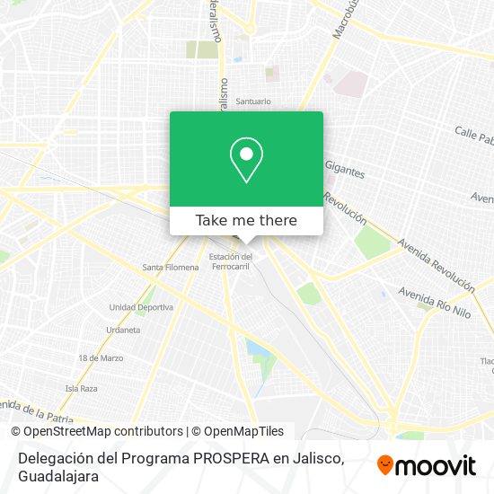 Mapa de Delegación del Programa PROSPERA en Jalisco