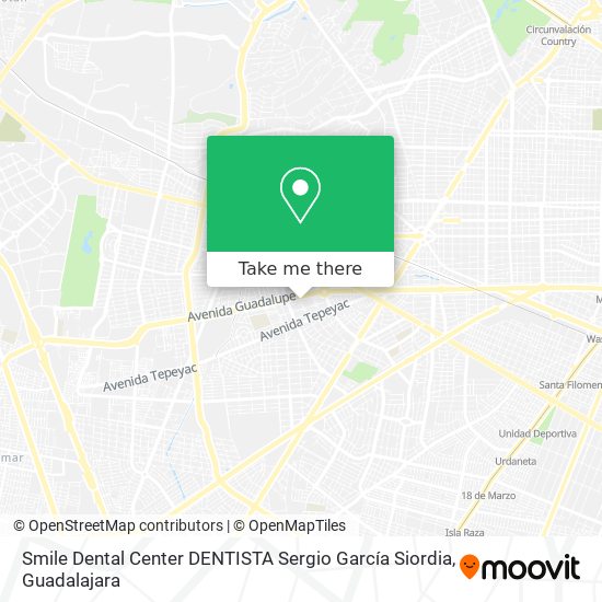 Smile Dental Center  DENTISTA Sergio García Siordia map