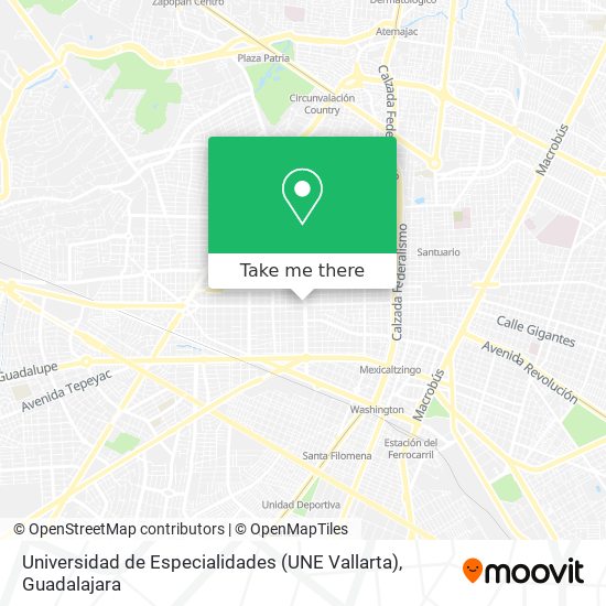 Universidad de Especialidades (UNE Vallarta) map