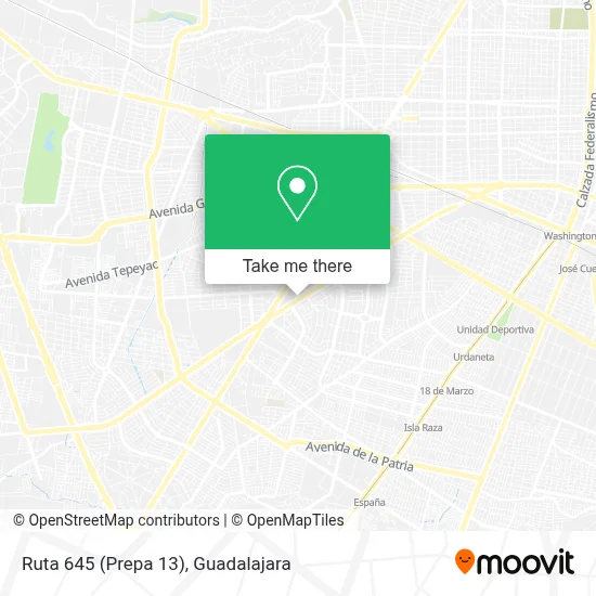 Ruta 645 (Prepa 13) map