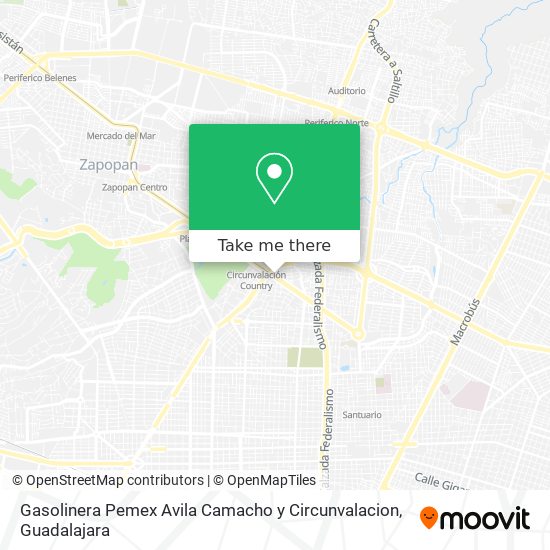 Mapa de Gasolinera Pemex Avila Camacho y Circunvalacion