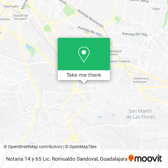 Mapa de Notaria 14 y 65 Lic. Romualdo Sandoval