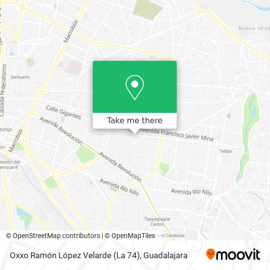 Oxxo Ramón López Velarde (La 74) map