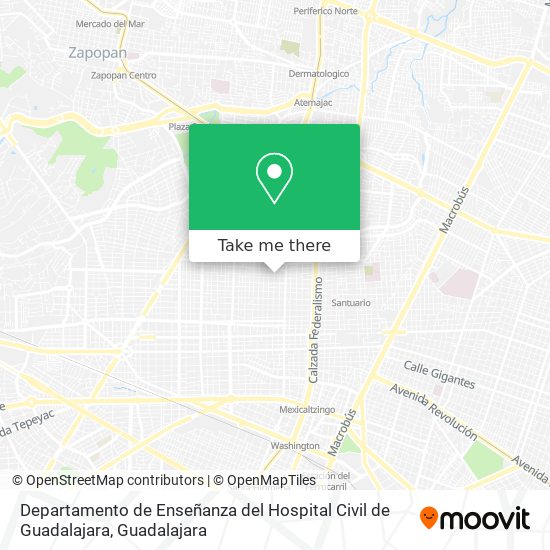 Departamento de Enseñanza del Hospital Civil de Guadalajara map