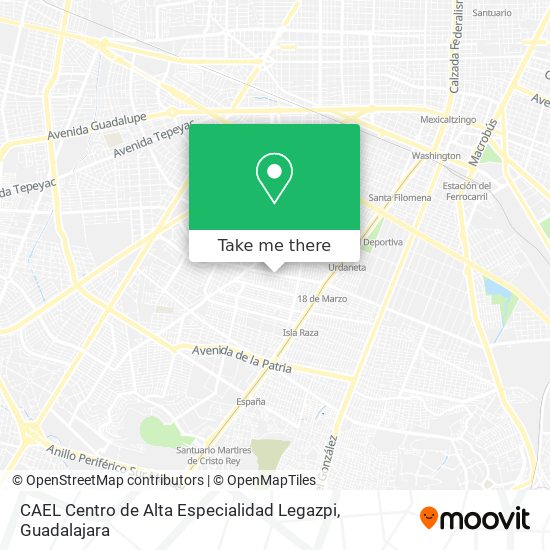 Mapa de CAEL Centro de Alta Especialidad Legazpi