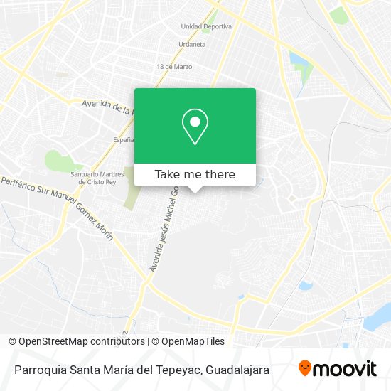 Mapa de Parroquia Santa María del Tepeyac