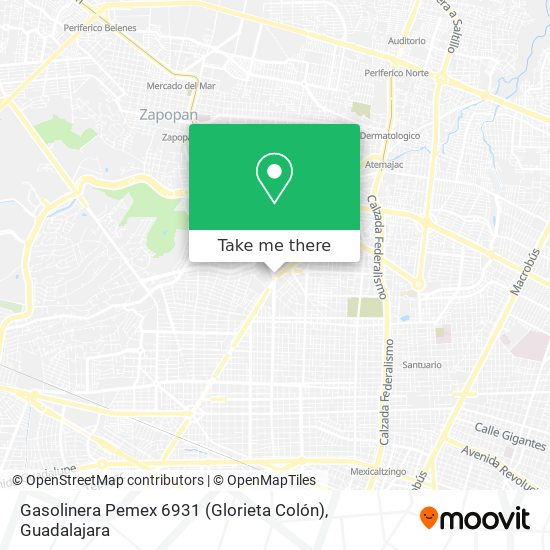 Mapa de Gasolinera Pemex 6931 (Glorieta Colón)