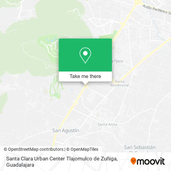 Santa Clara Urban Center Tlajomulco de Zuñiga map