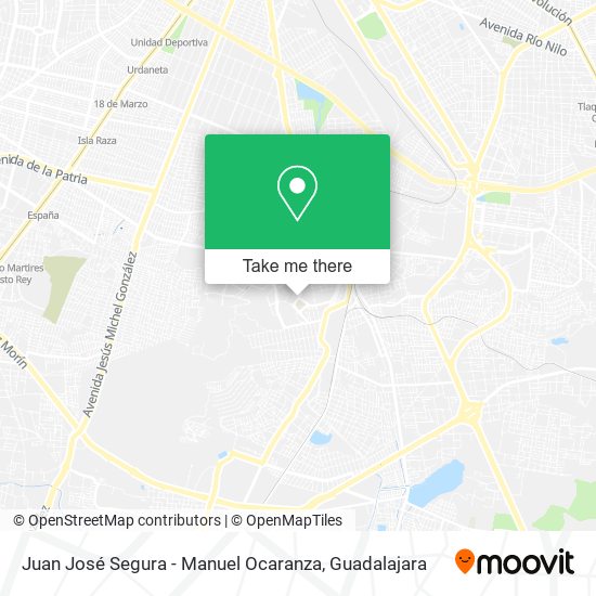 Juan José Segura - Manuel Ocaranza map