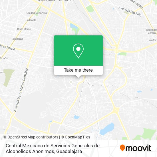 Central Mexicana de Servicios Generales de Alcoholicos Anonimos map