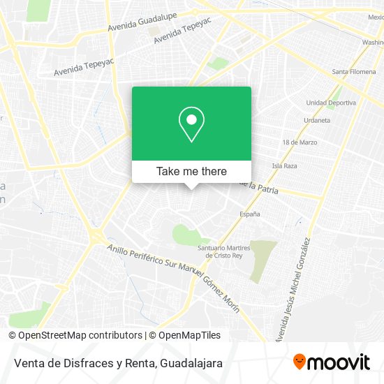 Venta de Disfraces y Renta map