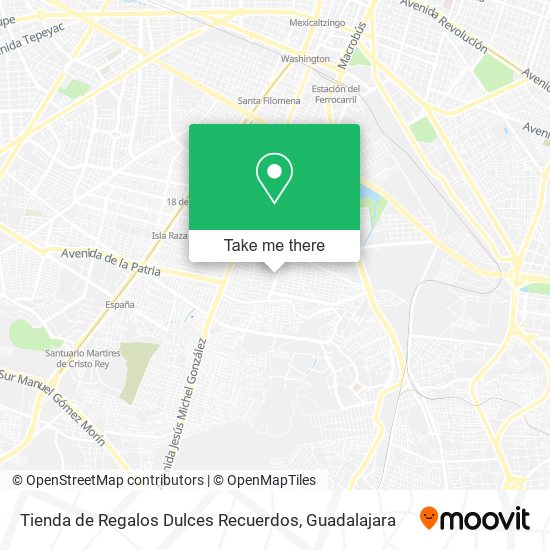 Mapa de Tienda de Regalos Dulces Recuerdos