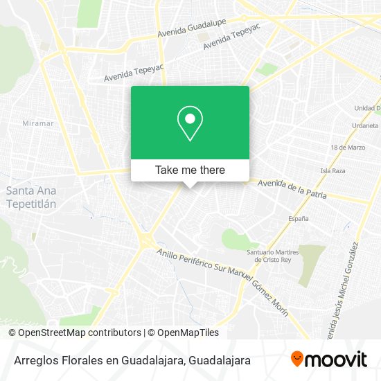 Mapa de Arreglos Florales en Guadalajara