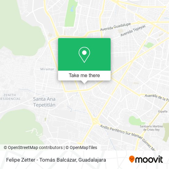 Felipe Zetter - Tomás Balcázar map