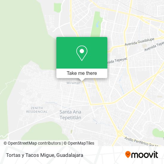 Mapa de Tortas y Tacos Migue