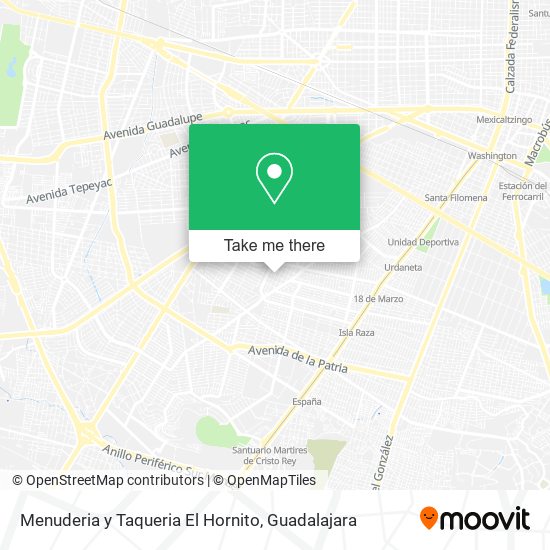 Menuderia y Taqueria El Hornito map