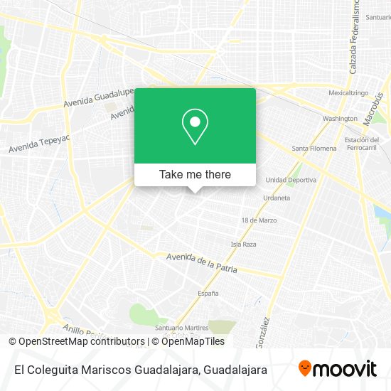 Mapa de El Coleguita Mariscos Guadalajara