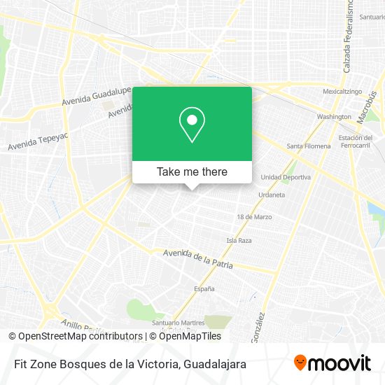 Mapa de Fit Zone Bosques de la Victoria