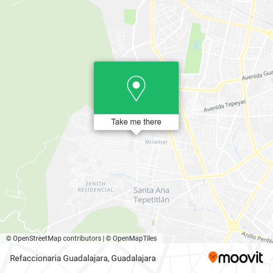 Mapa de Refaccionaria Guadalajara