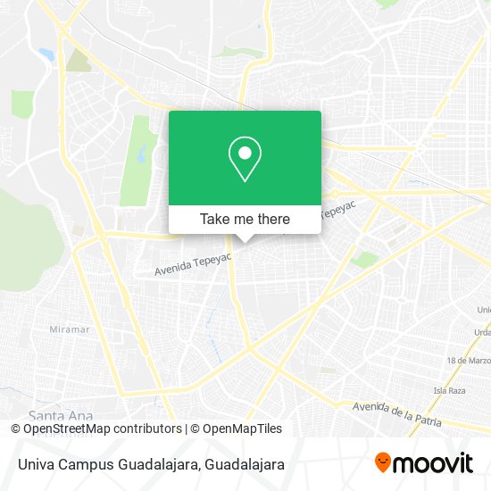 Univa Campus Guadalajara map