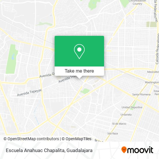 Escuela Anahuac Chapalita map