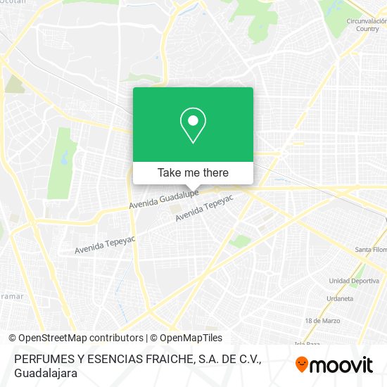 Mapa de PERFUMES Y ESENCIAS FRAICHE, S.A. DE C.V.