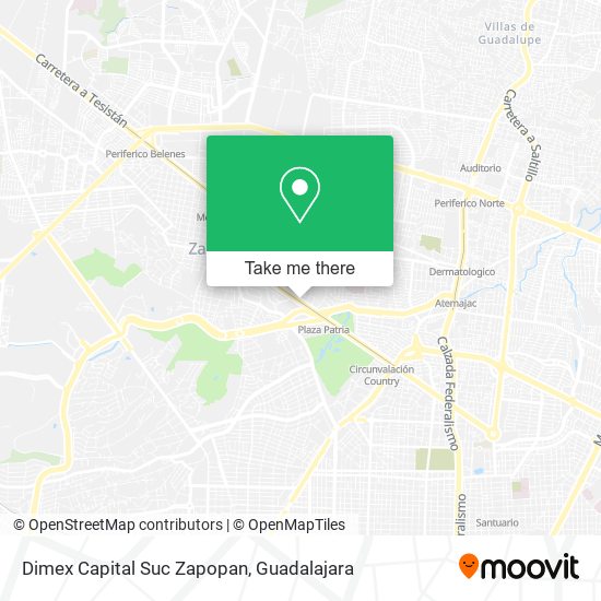 Dimex Capital Suc Zapopan map