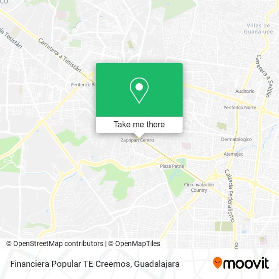 Financiera Popular TE Creemos map