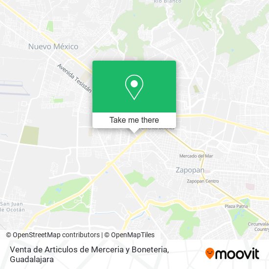 Mapa de Venta de Articulos de Merceria y Boneteria