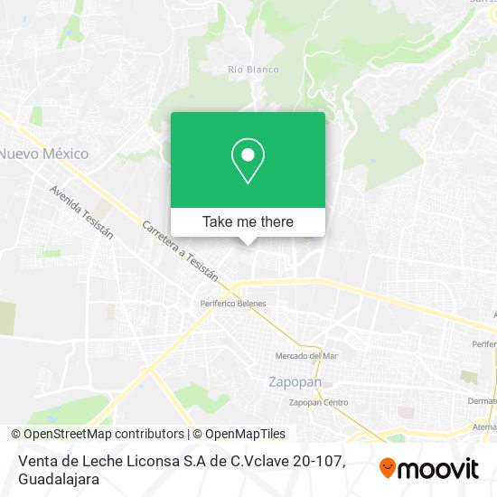 Venta de Leche Liconsa S.A de C.Vclave 20-107 map