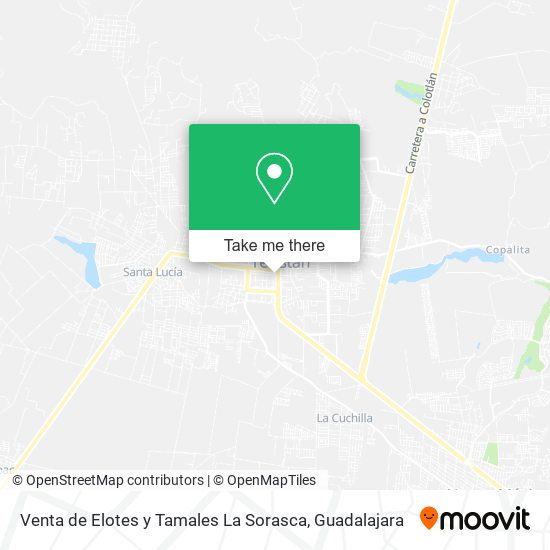 Mapa de Venta de Elotes y Tamales La Sorasca