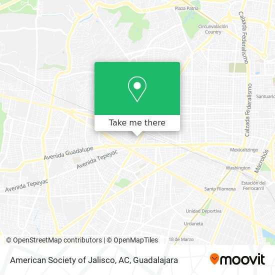 American Society of Jalisco, AC map
