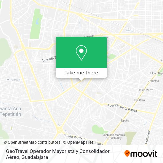 Mapa de GeoTravel Operador Mayorista y Consolidador Aéreo