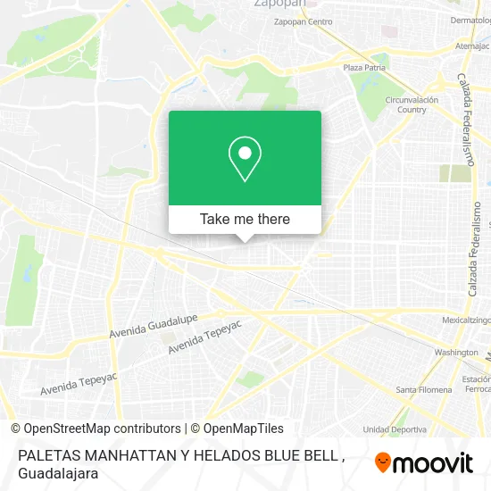 PALETAS MANHATTAN Y HELADOS BLUE BELL map