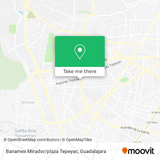 Banamex Mirador/plaza Tepeyac map