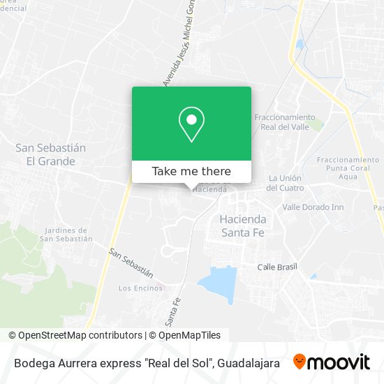 Mapa de Bodega Aurrera express "Real del Sol"