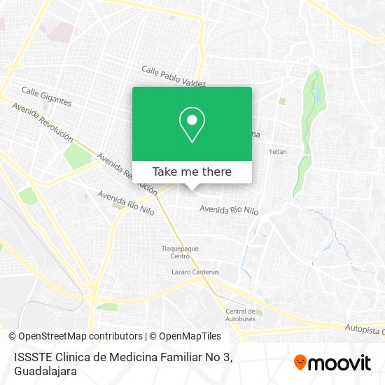 Mapa de ISSSTE Clinica de Medicina Familiar No 3