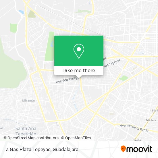 Z Gas Plaza Tepeyac map