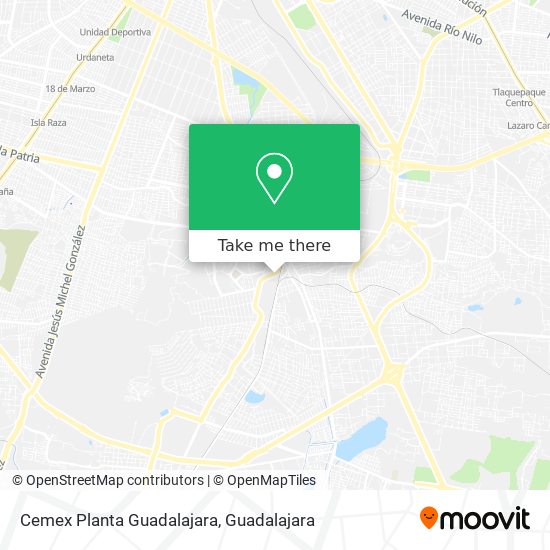 Cemex Planta Guadalajara map