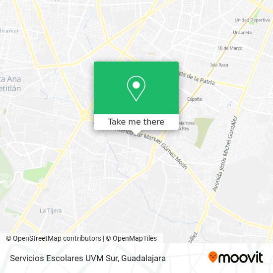 Mapa de Servicios Escolares UVM Sur