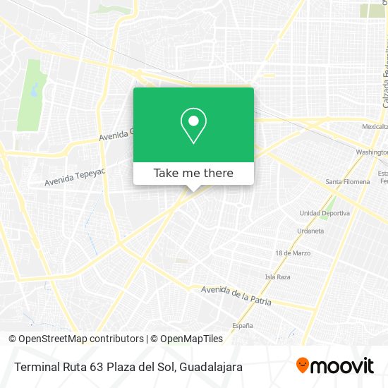 Terminal Ruta 63 Plaza del Sol map