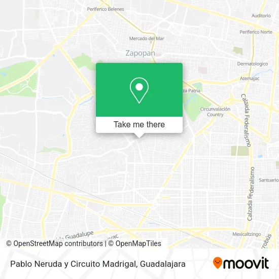 Mapa de Pablo Neruda y Circuito Madrigal