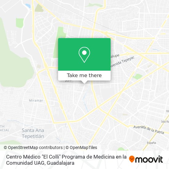 Mapa de Centro Médico "El Colli" Programa de Medicina en la Comunidad UAG