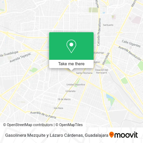 Mapa de Gasolinera Mezquite y Lázaro Cárdenas