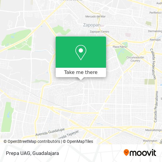How to get to Prepa UAG in Zapopan by Bus or Train?
