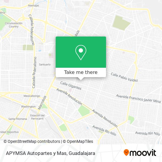 Mapa de APYMSA Autopartes y Mas