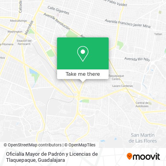 Mapa de Oficialía Mayor de Padrón y Licencias de Tlaquepaque