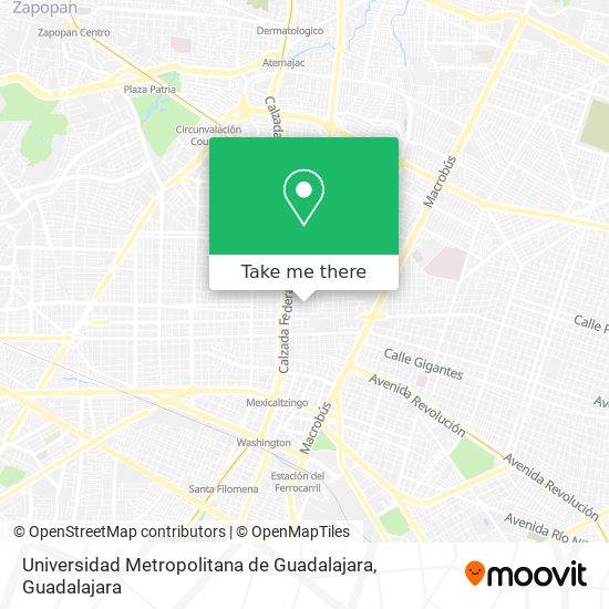 Universidad Metropolitana de Guadalajara map